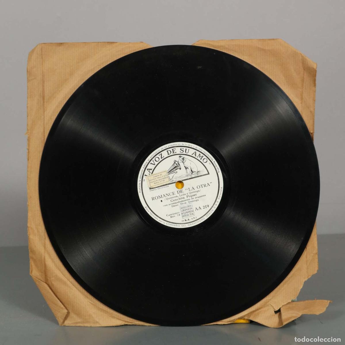 Discos de pizarra: DISCO DE PIZARRA. LOLA CLAVIJO. ROMANCE DE LA OTRA. CONCHITA PIQUER