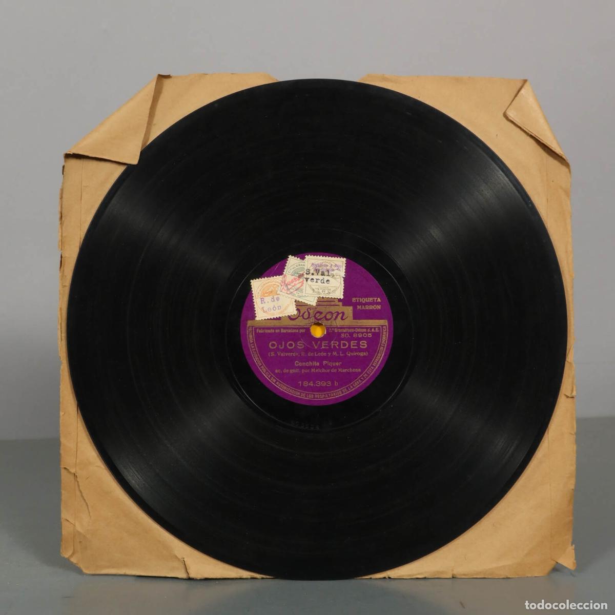 Discos de pizarra: DISCO DE PIZARRA. NO TE MIRES EN EL RIO. OJOS VERDES. CONCHITA PIQUET