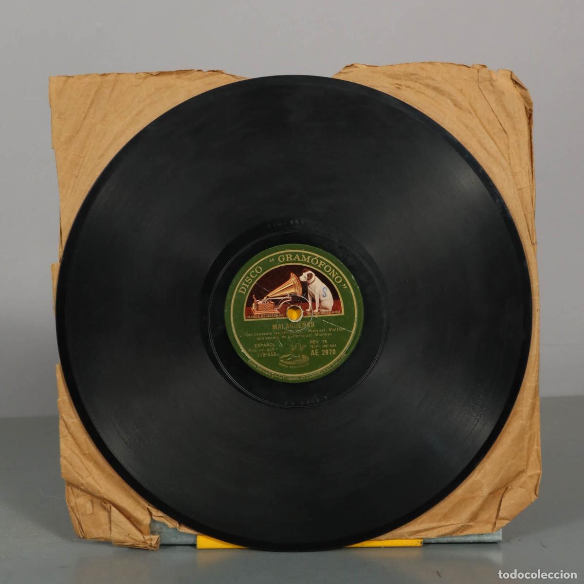 Discos de pizarra: DISCO DE PIZARRA. FANDANGUILLOS. MALAGUE&Ntilde;AS. MANUEL VALLEJO. MONTOYA