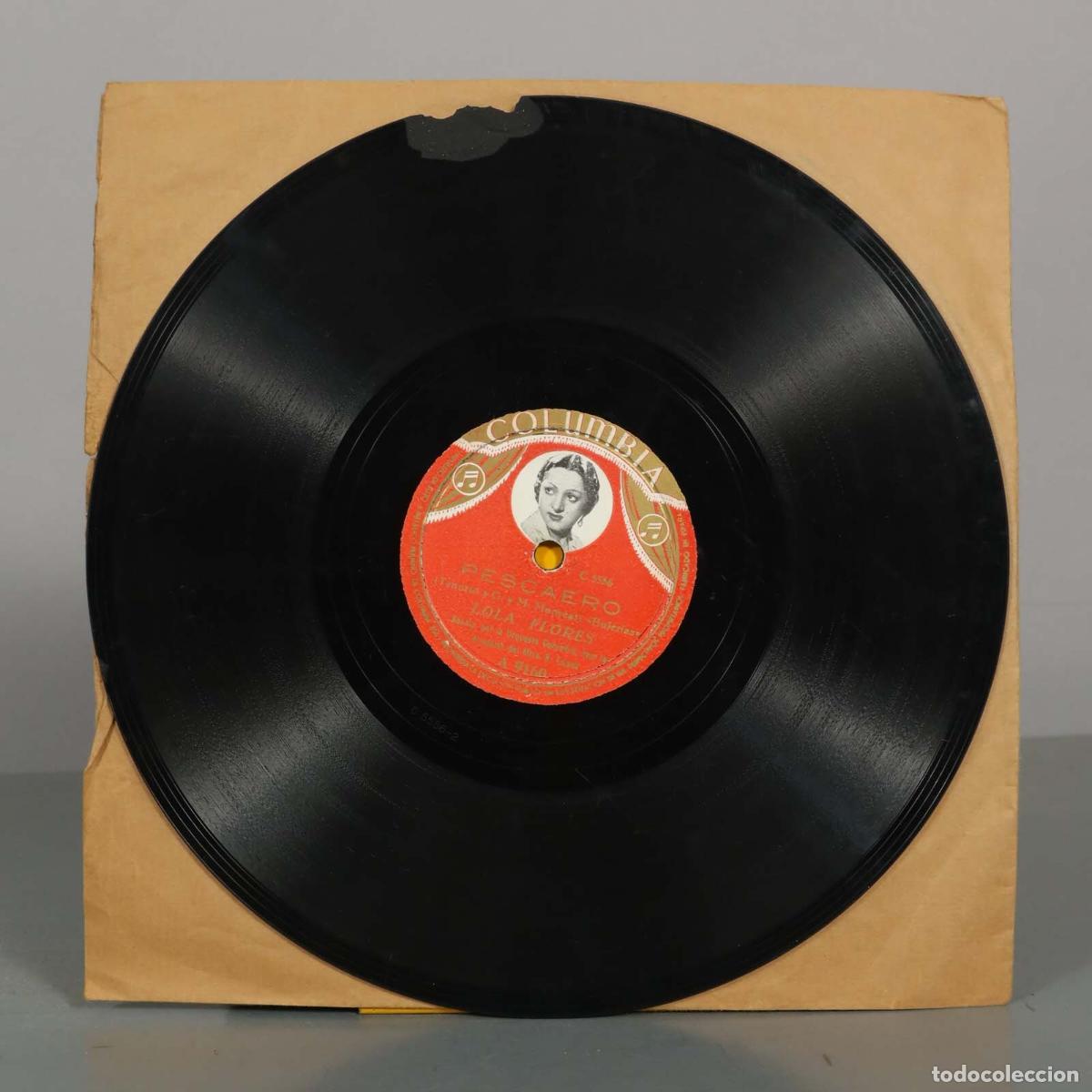 Discos de pizarra: DISCO DE PIZARRA. CUATRO SEVILLANAS DE BAILE. PESCAERO. LOLA FLORES