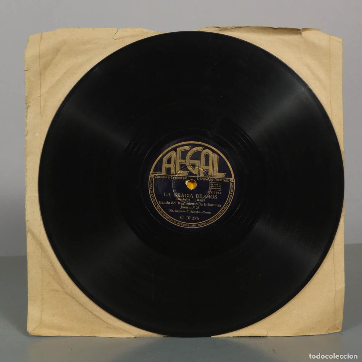 Discos de pizarra: DISCO DE PIZARRA. LA GIRALDA. LA GRACIA DE DIOS. BANDA RGTO JAEN N 25