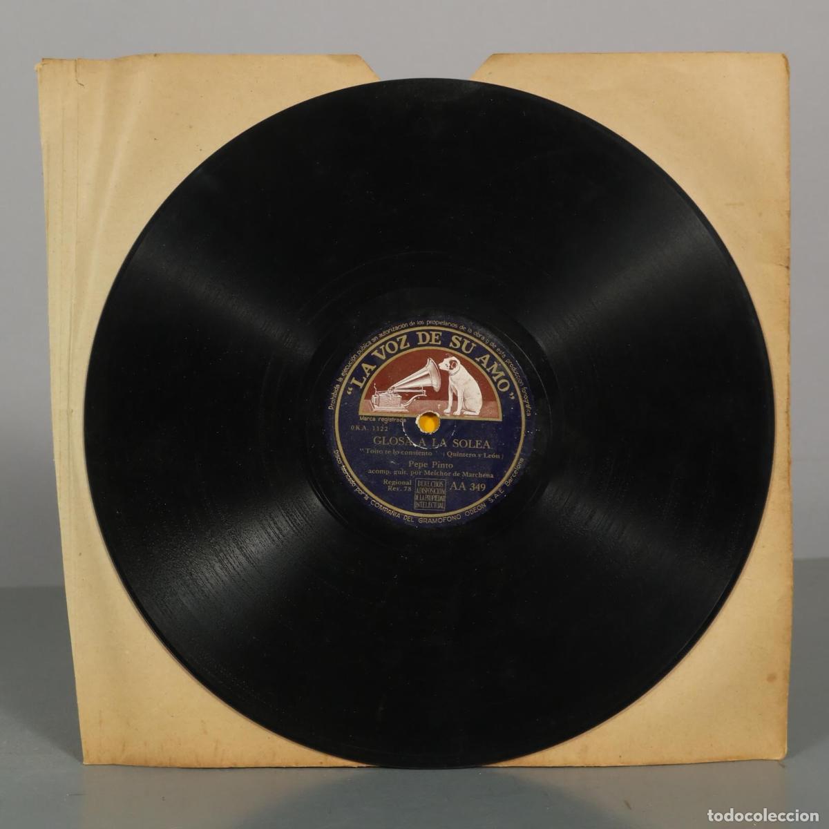 Discos de pizarra: DISCO DE PIZARRA. COSAS DEL PINTO. GLOSA A LA SOLEA. PEPE PINTO. MELCHOR MARCHENA