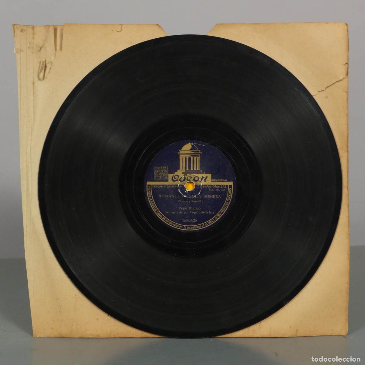 Discos de pizarra: DISCO DE PIZARRA. LA MUERTE DE MANOLETE. ROMANCE DE SOL Y SOMBRA. PEPE BLANCO