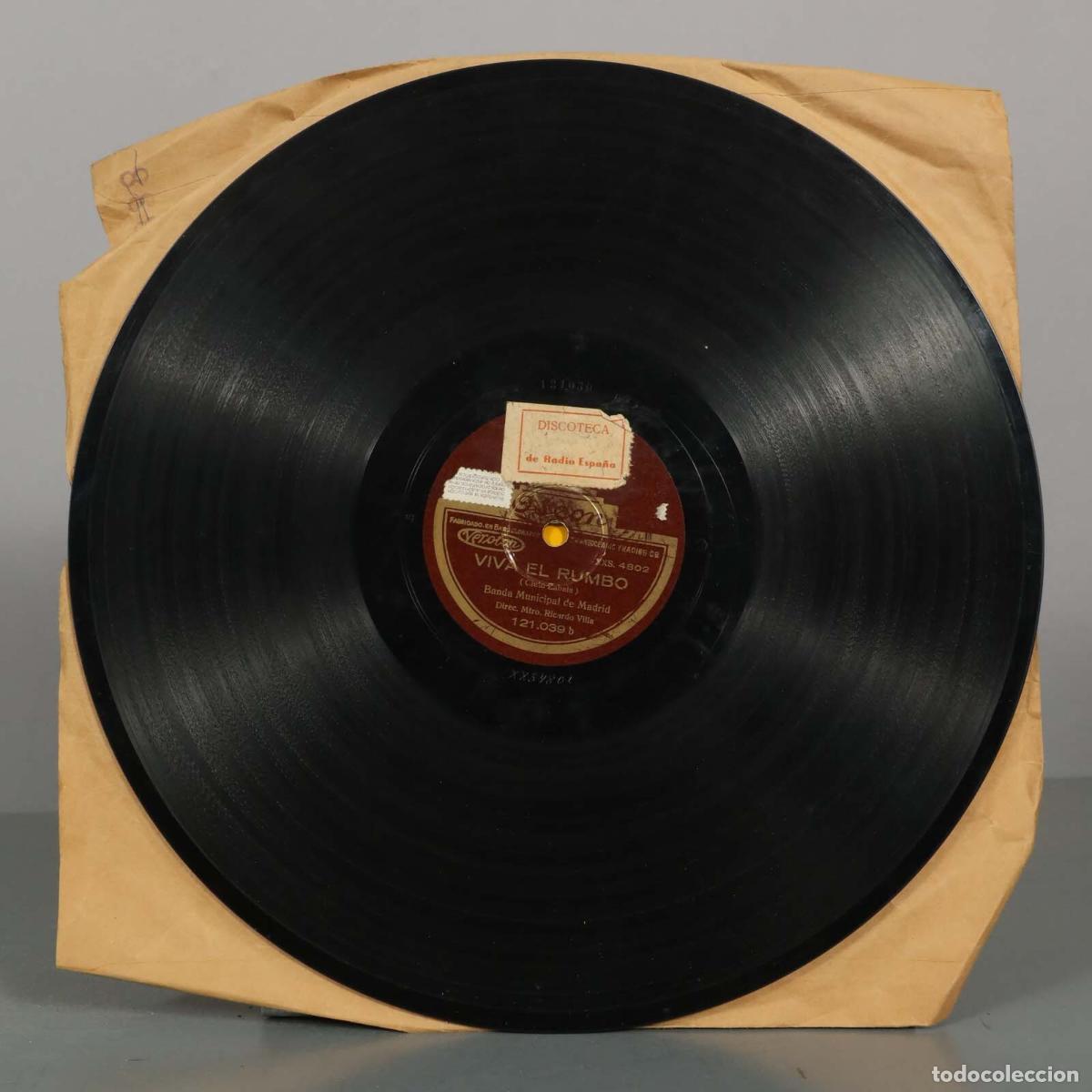 Discos de pizarra: DISCO DE PIZARRA. VIVA NAVARRA. VIVA EL RUMBO. BANDA MUNICIPAL DE MADRID