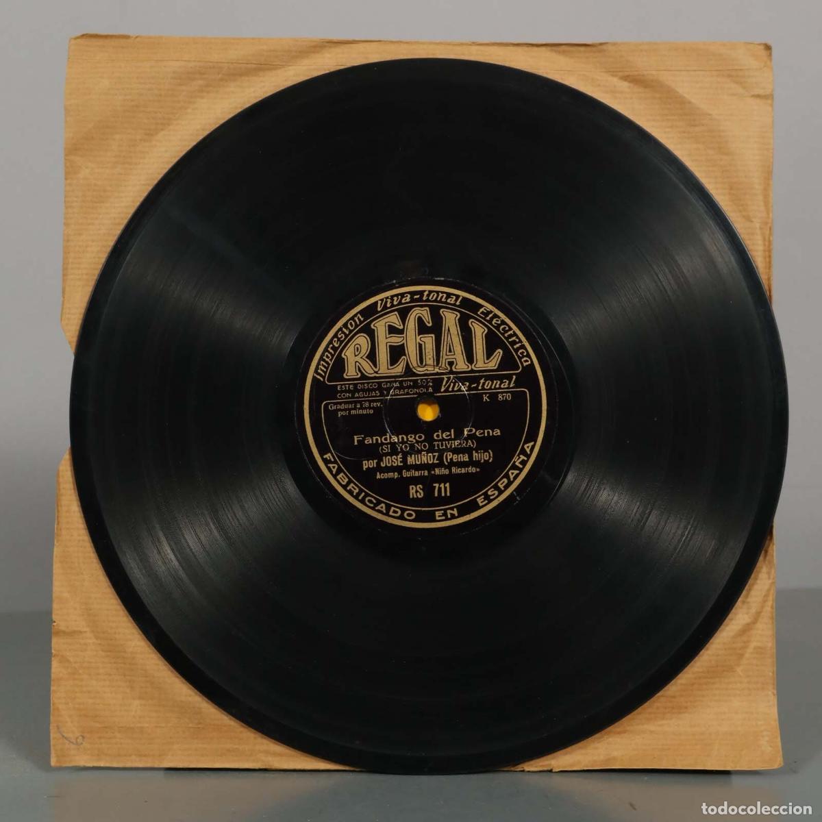 Discos de pizarra: DISCO DE PIZARRA. MALAGUE&Ntilde;A. FANDANGOS DEL PENA. PENA HIJO. NI&Ntilde;O RICARDO