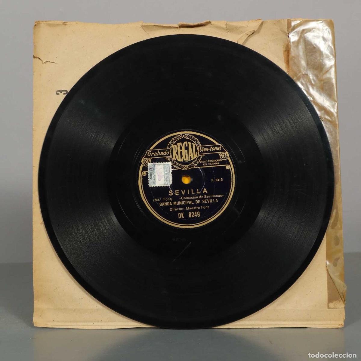 Discos de pizarra: DISCO DE PIZARRA. SEVILLA SALGA EL TORO. SEVILLA. BANDA MUNICIPAL DE SEVILLA