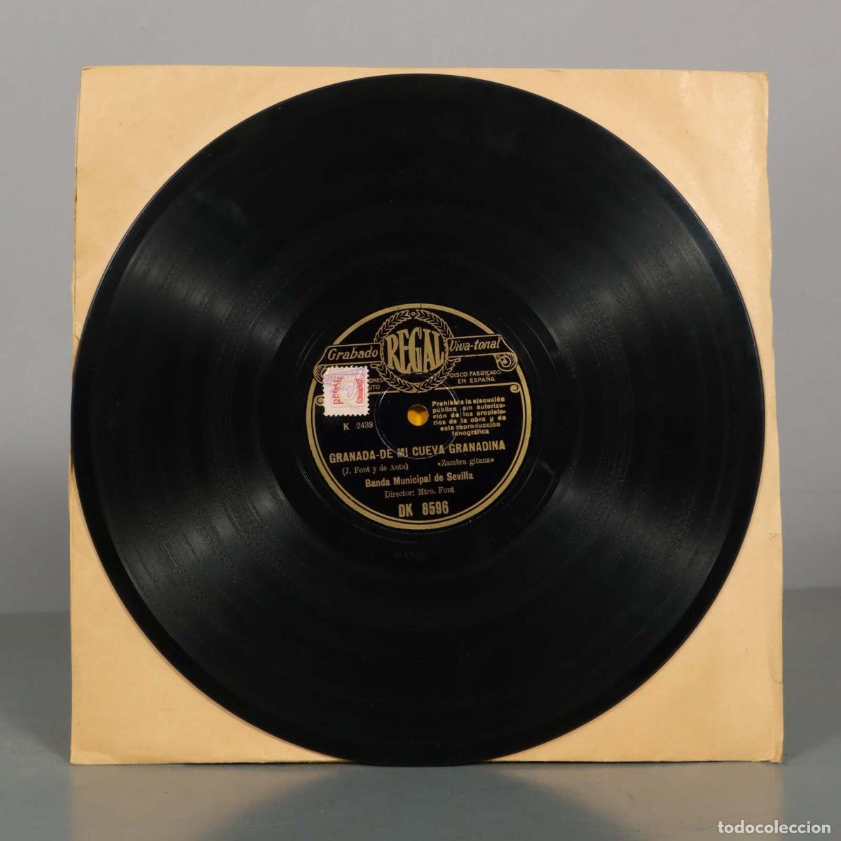 Discos de pizarra: DISCO DE PIZARRA. LOS PAJARITOS. GRANADA DE MI CUEVA GRANADINA. BANDA MUNICIPAL DE SEVILLA