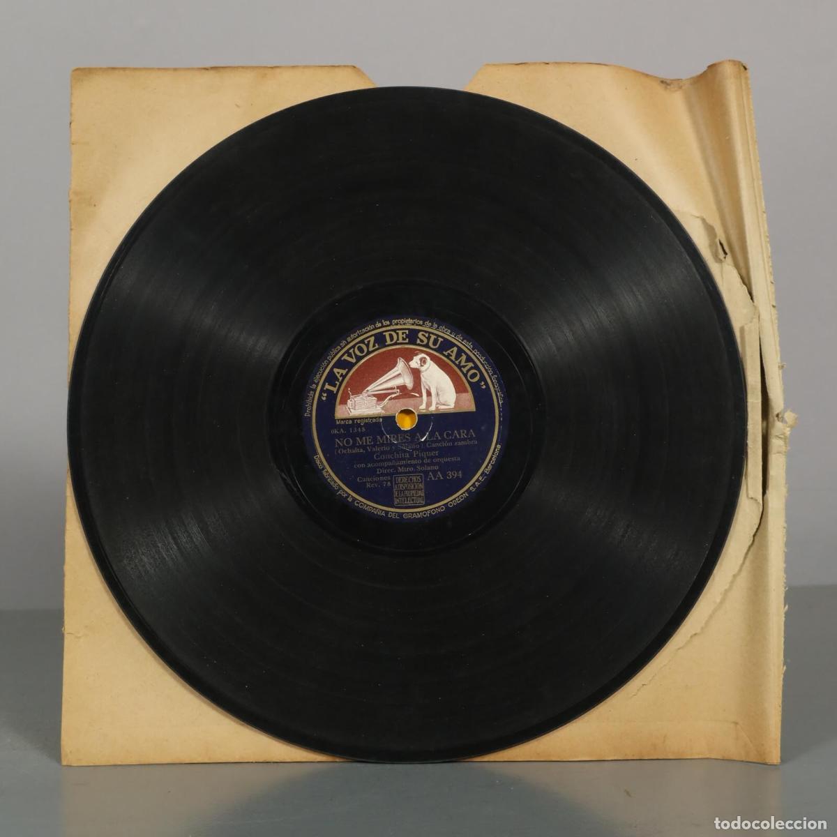 Discos de pizarra: DISCO DE PIZARRA. LA DEL SELLO NEGRO. NO MIRES A LA CARA. CONCHITA PIQUER