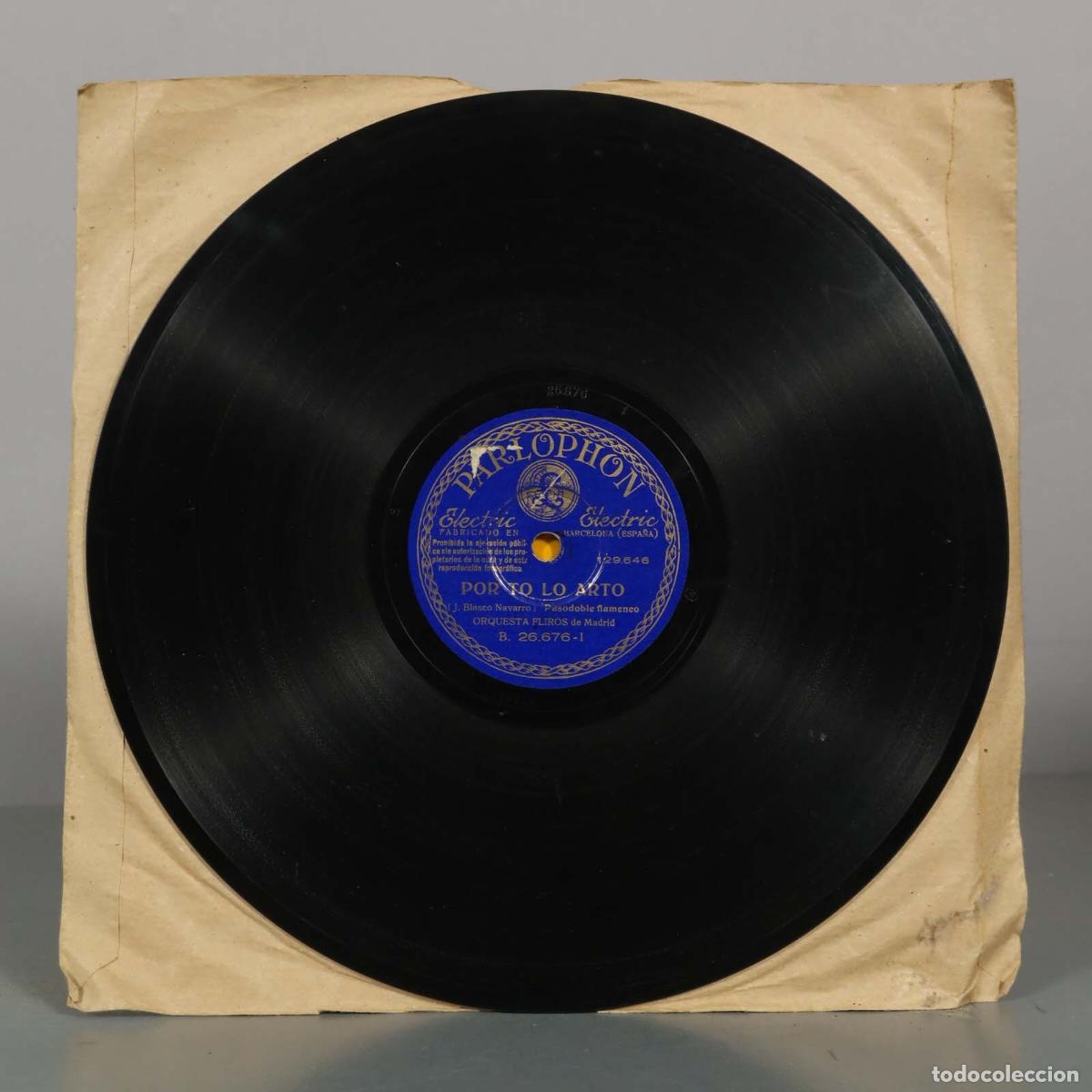 Discos de pizarra: DISCO DE PIZARRA. RECUERDOS DE ZARAGOZA. POR TO LO ARTO. ORQUESTA FLIROS