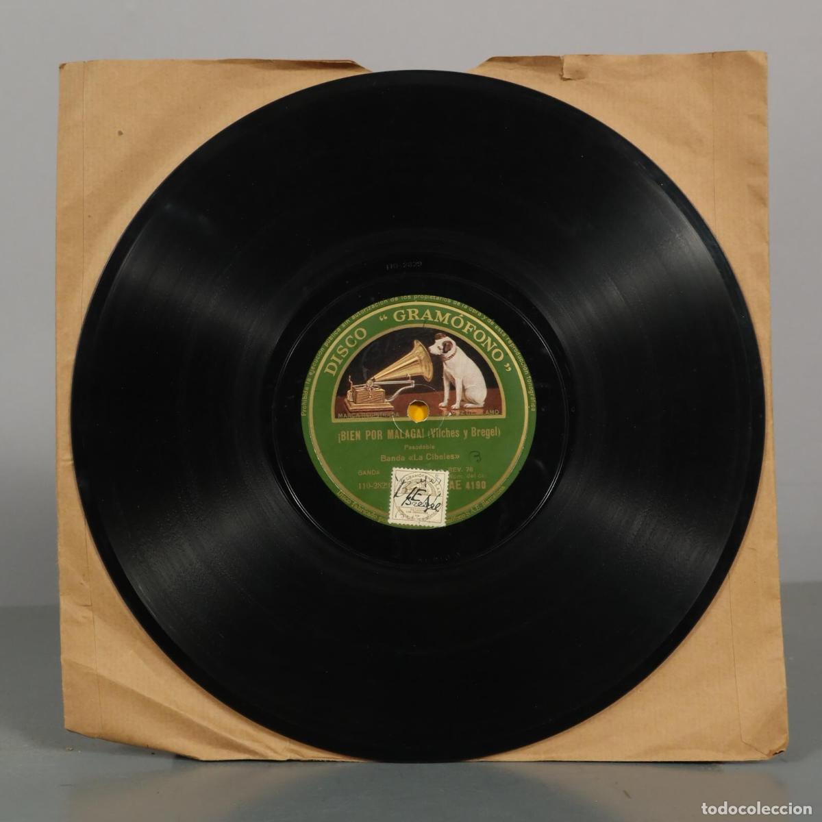 Discos de pizarra: DISCO DE PIZARRA. GIBRALTAR BIEN POR MALAGA. BANDA LA CIBELES