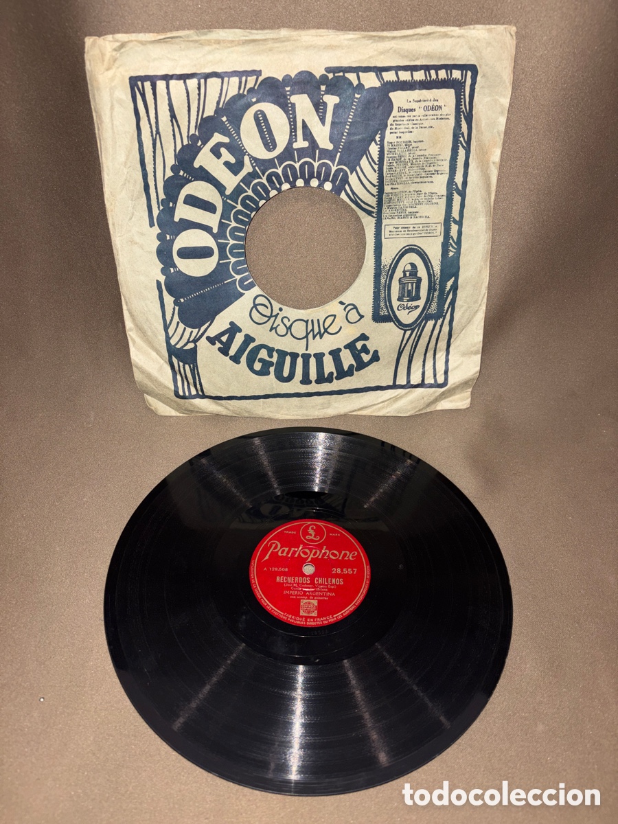 Discos de pizarra: DISCO PIZARRA IMPERIO ARGENTINA GUITARRA MIA TANGO RECUERDOS CHILENOS PARLPHONE*ver fotos*