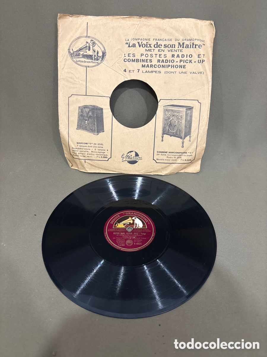 Discos de pizarra: Disco de pizarra,TANGO,porque lloras muchacha y usted sabe se&ntilde;or juez*RARO*ver fotos