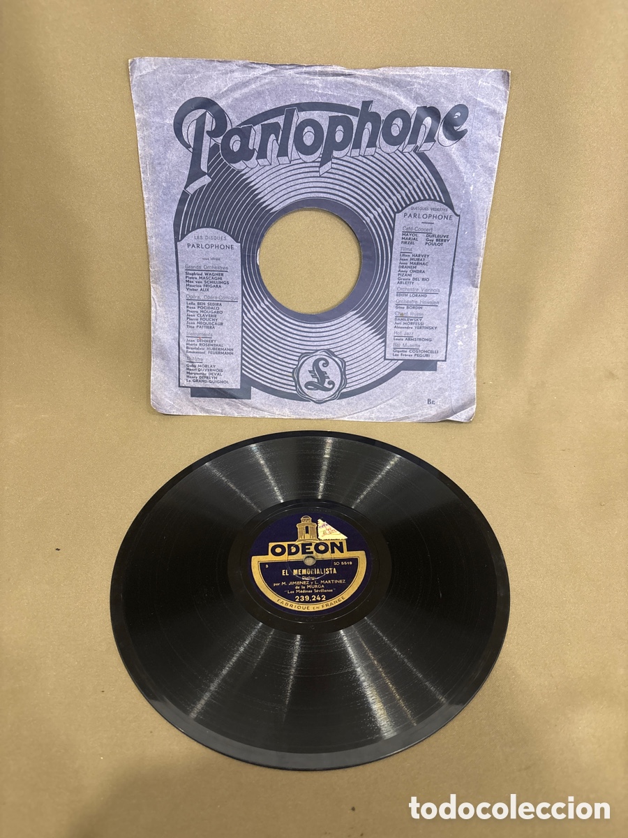 Discos de pizarra: Disco de pizarra,CUPL&Eacute; C&Oacute;MICO MURGA,LOS MEDINAS SEVILLANOS*JAMAS TE OLVIDARE Y EL MEMORIALISTA