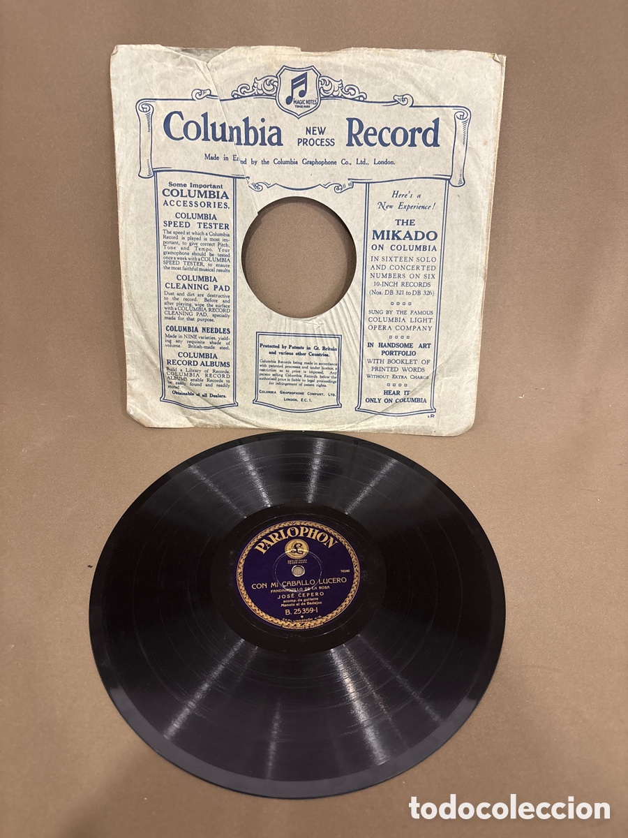 Discos de pizarra: Disco de pizarra,JOS&Eacute; CEPERO,en el querer no hay locura y con mi caballo lucero *ver fotos*