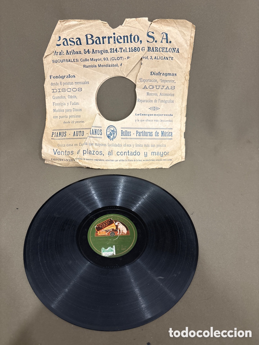 Discos de pizarra: Disco de pizarra,EL CHAMUYO Y EL CARRERITO,ver fotos