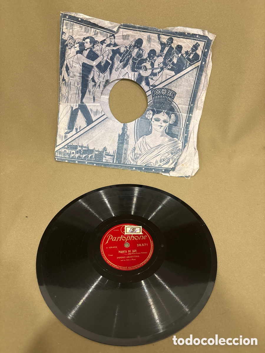 Discos de pizarra: Disco de pizarra,imperio argentina,POEMA Y PIANTA DE ACA*ver fotos*
