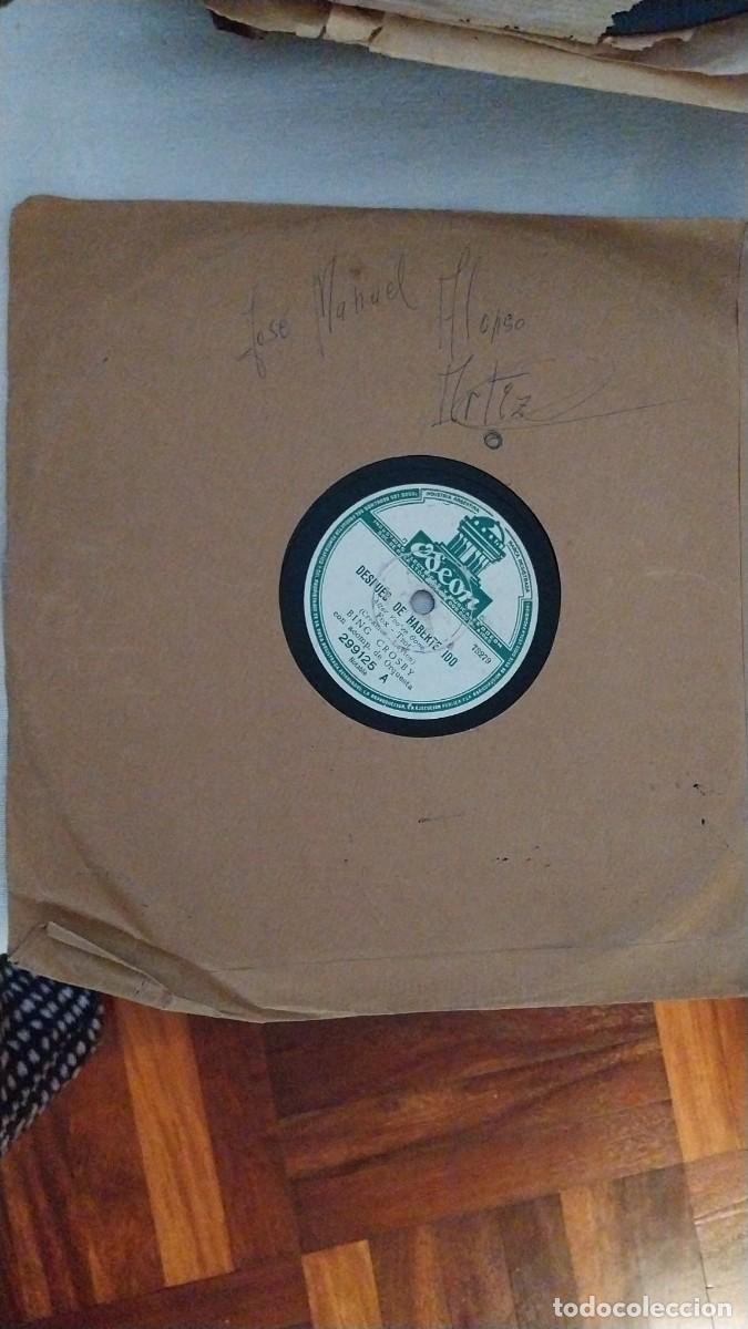 Discos de pizarra: Disco de pizarra Ode&oacute;n Bing Crosby: Despu&eacute;s de haberte ido/Triste