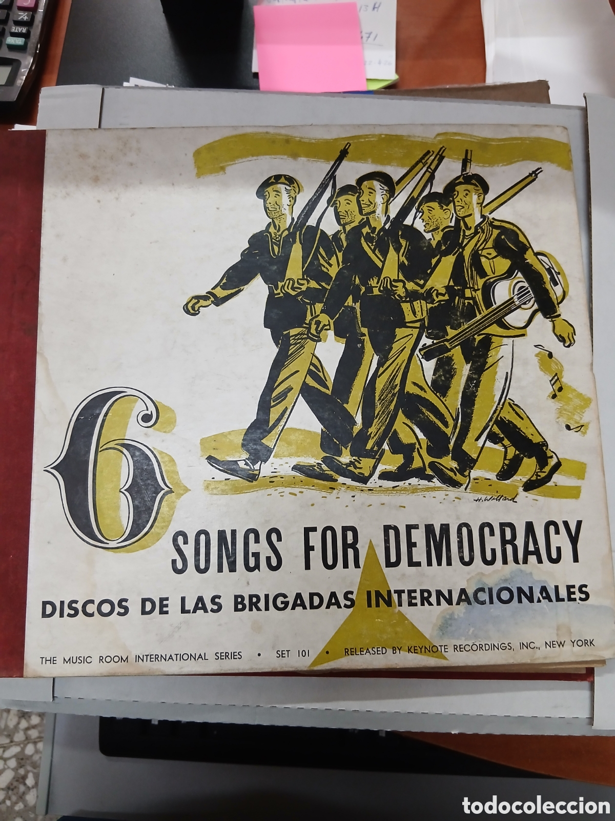 Discos de pizarra: Album 3 discos De las brigadas internacionales. - Foto 1