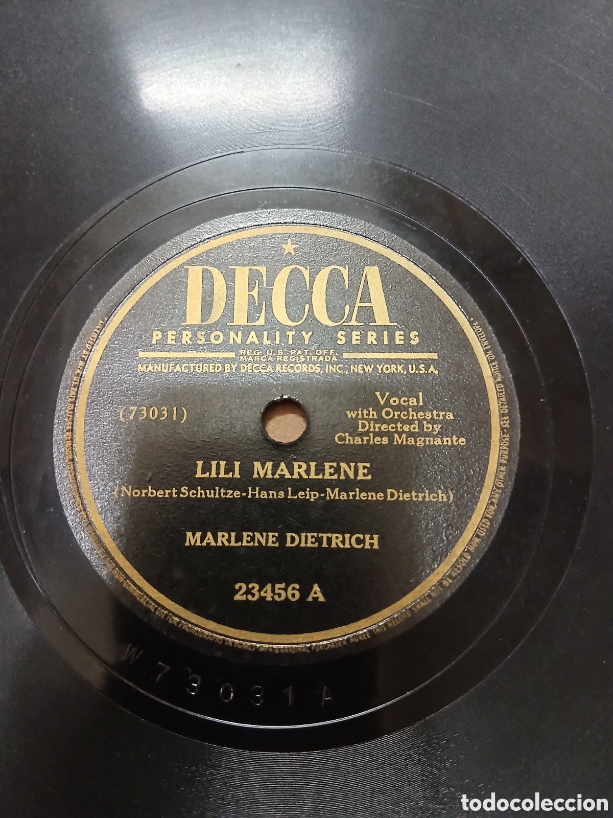 Discos de pizarra: Disco Pizarra Marlene Dietrich LILI MARLENE