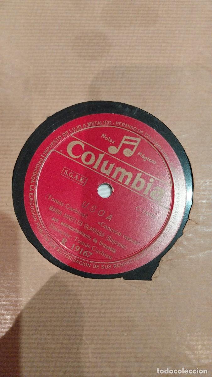 Discos de pizarra: Disco de pizarra de la marca Columbia: Usoa y Ave Mar&iacute;a - Foto 1