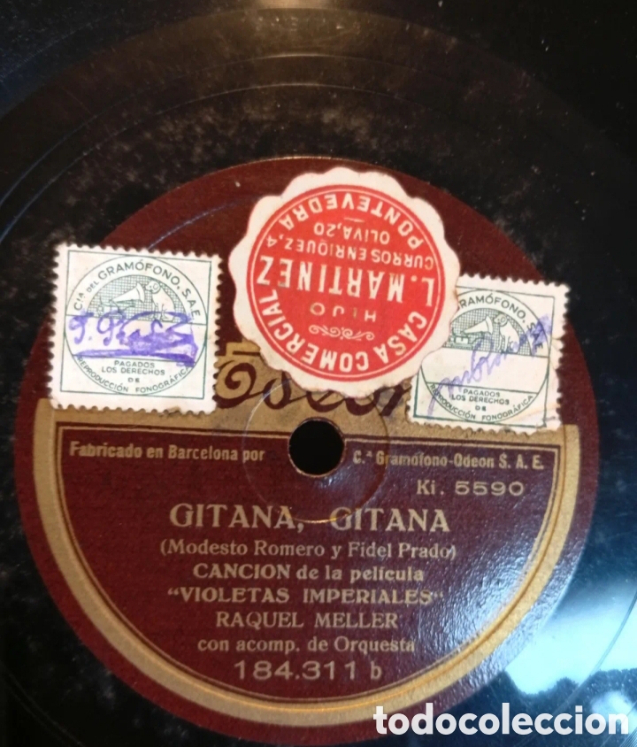 Discos de pizarra: Gitana gitana antiguo disco de pizarra y do&ntilde;a mariquita - Foto 1
