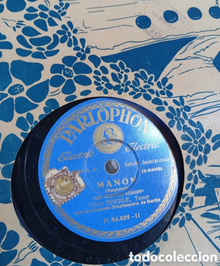 Discos de pizarra: Manon antiguo disco de pizarra - Foto 1