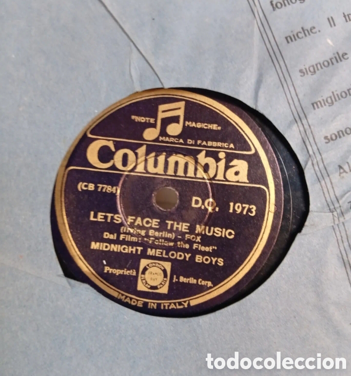 Discos de pizarra: Antiguo disco de pizarra let yourself go - Foto 2