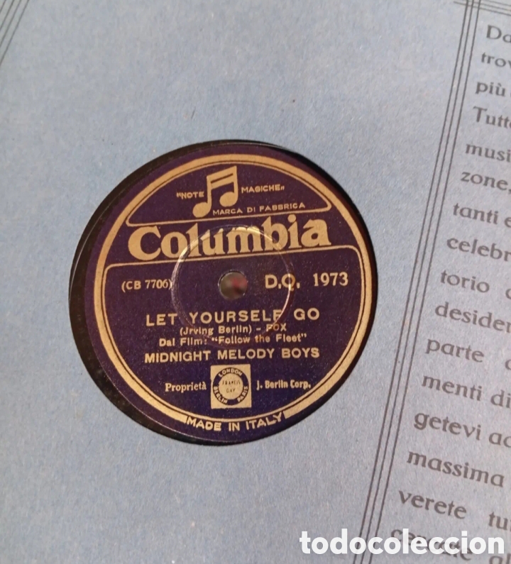 Discos de pizarra: Antiguo disco de pizarra let yourself go - Foto 1