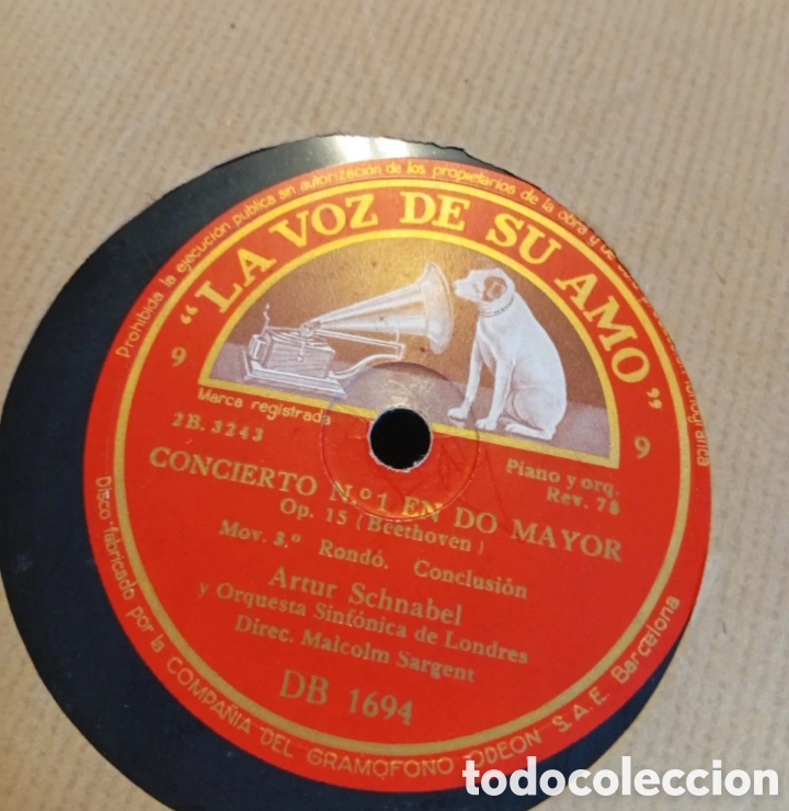 Discos de pizarra: Para Elisa y concierto en Do mayor antiguo disco de pizarra - Foto 2