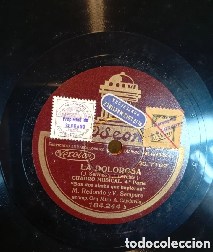 Discos de pizarra: La Dolorosa antiguo disco de pizarra - Foto 2