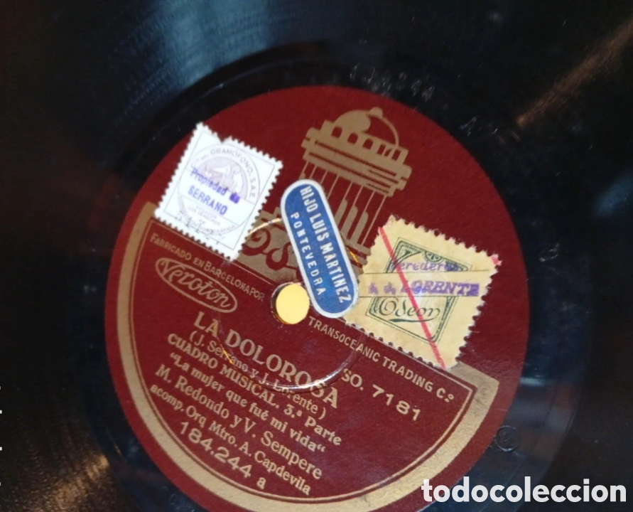 Discos de pizarra: La Dolorosa antiguo disco de pizarra - Foto 1