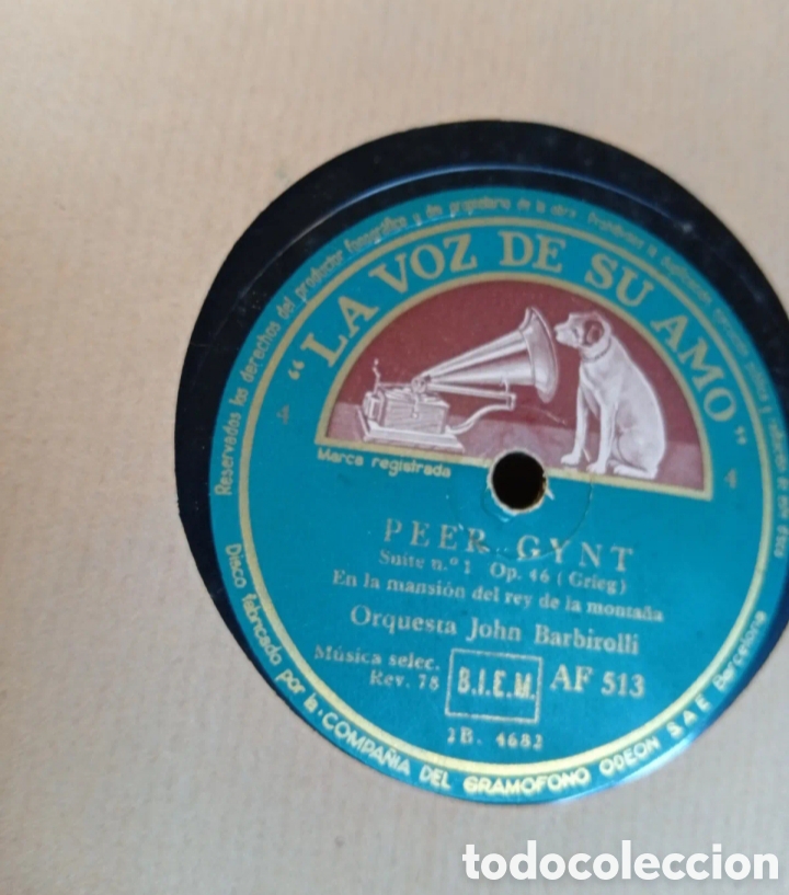 Discos de pizarra: Peer Gynt antiguo disco de pizarra - Foto 2