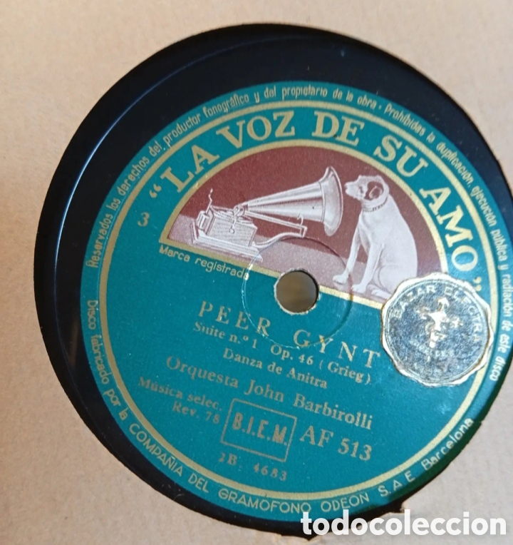 Discos de pizarra: Peer Gynt antiguo disco de pizarra - Foto 1