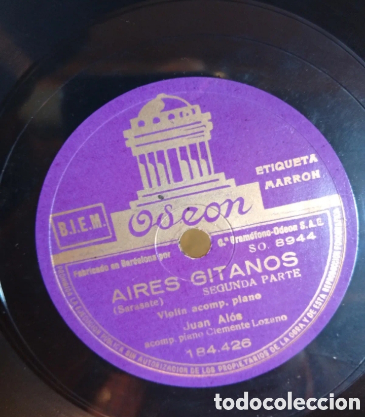 Discos de pizarra: Aires gitanos antiguo disco de pizarra