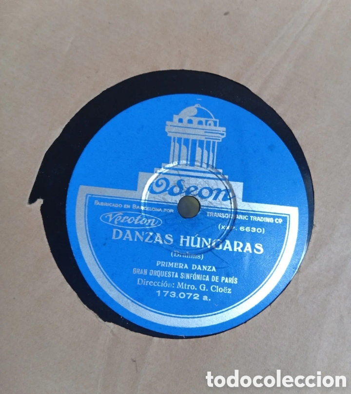 Discos de pizarra: Danzas H&uacute;ngaras antiguo disco de pizarra