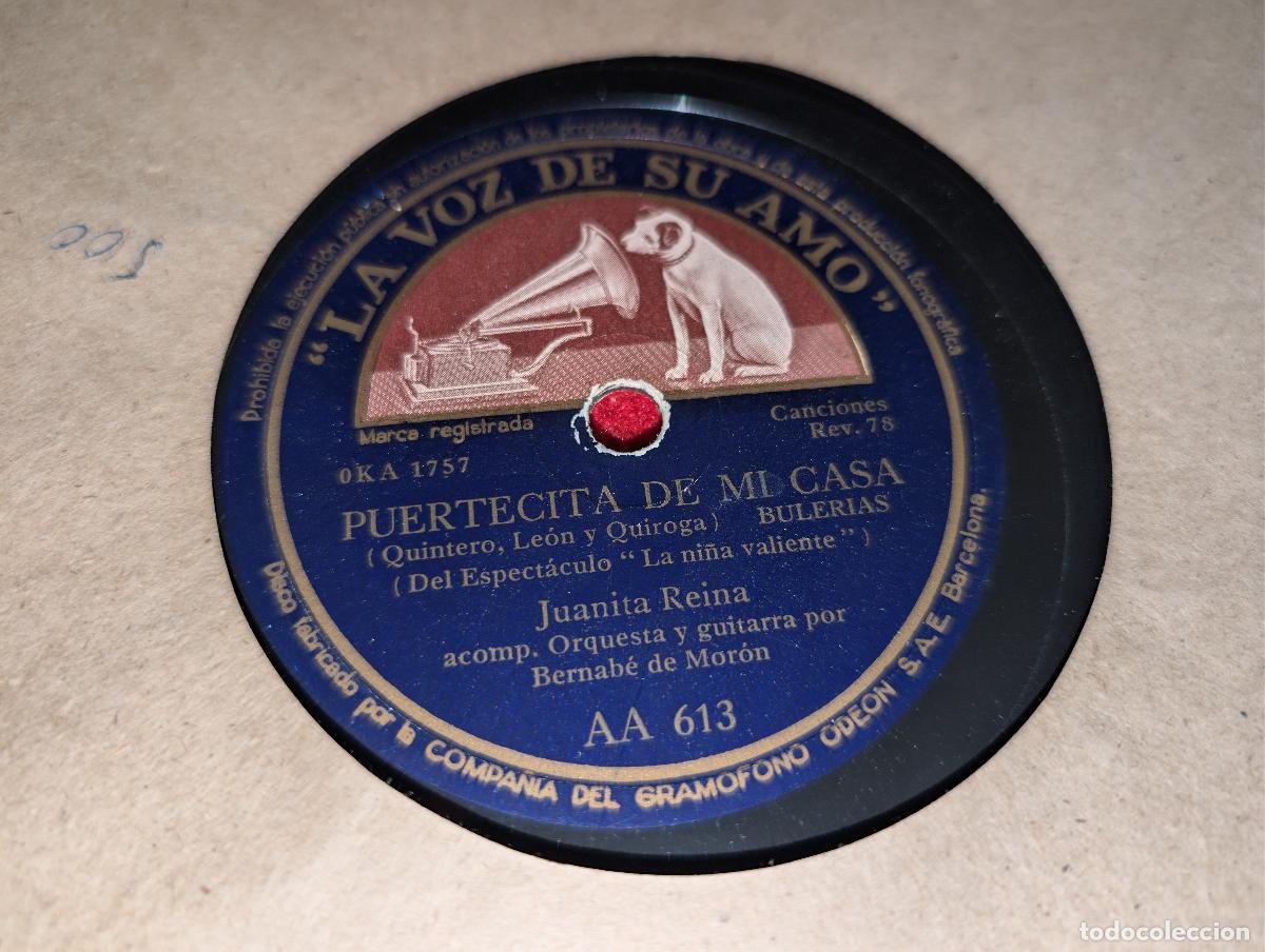 Discos de pizarra: JUANITA REINA Capote de grana y oro/Puertecita de mi casa 10'' 25CTMS La voz de su amo AA613