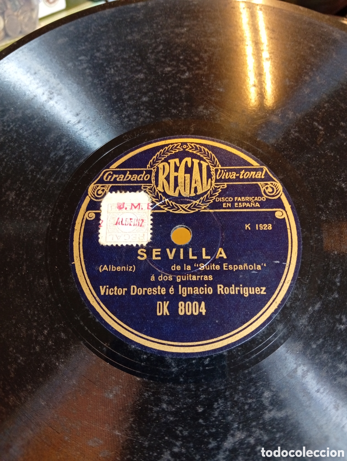 Discos de pizarra: Antiguo disco de pizarra Sevilla y capricho Arabe