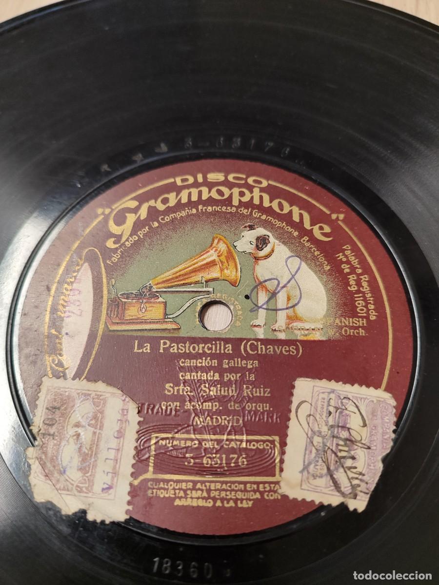 Discos de pizarra: Salud Ruiz. La Pastorcilla (Chaves) canci&oacute;n gallega/ Dale que le das. Gramophone 78 rpm
