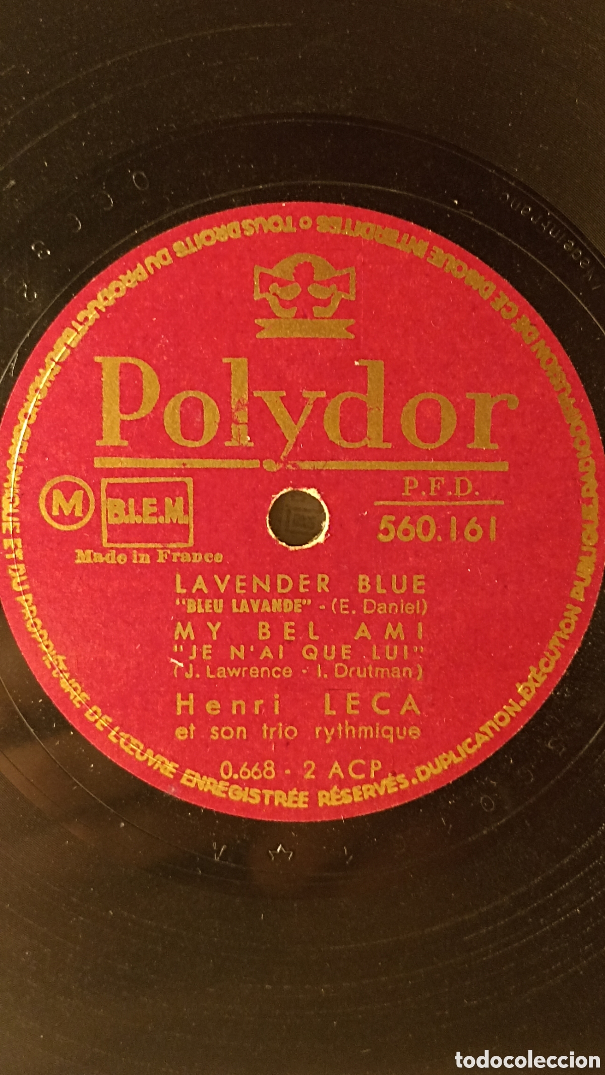 Discos de pizarra: Pizarra vinilos Polidor Henri Leca