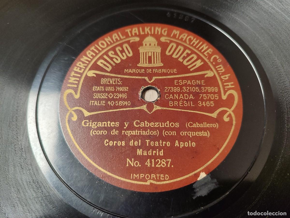 Discos de pizarra: Zarzuela 78 rpm. Gigantes y Cabezudos. Felisa L&aacute;zaro y Coros del Teatro Apolo de Madrid