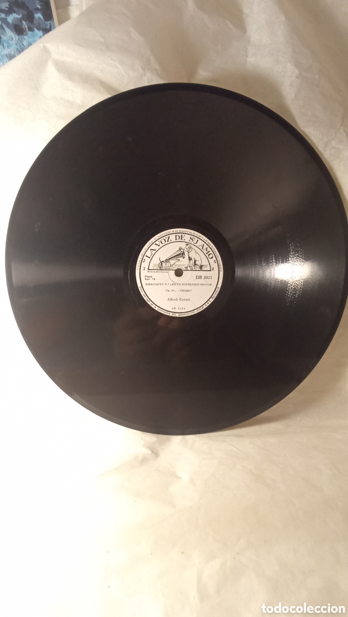 Discos de pizarra: Gran vinilo pizarra Alfred Cortot toca Chopin Impromptu num2 - Foto 3