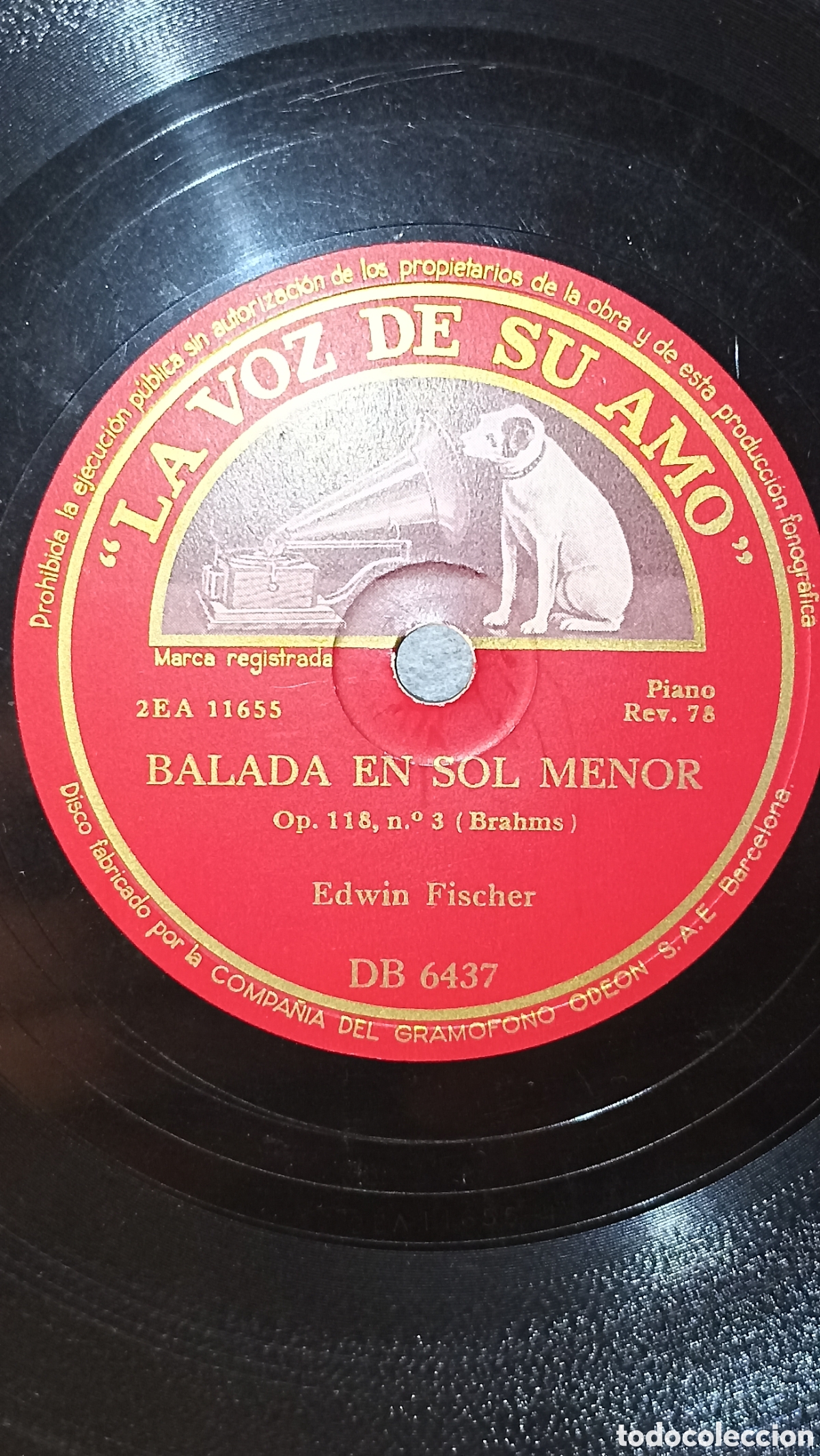Discos de pizarra: La Voz de su Amo Edwin Fisher toca Brahms - Foto 1