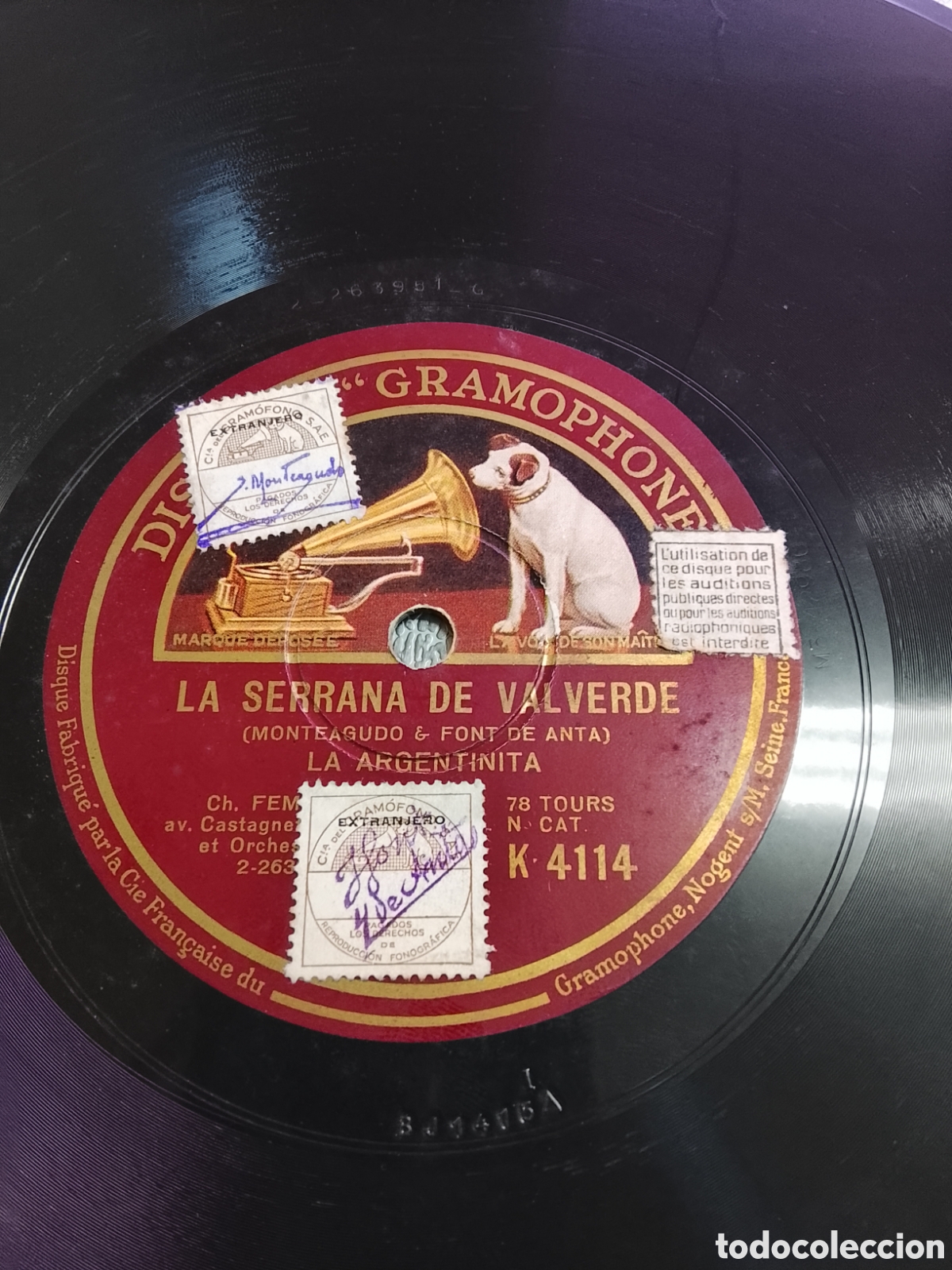 Discos de pizarra: Disco de pizarra la argentinita