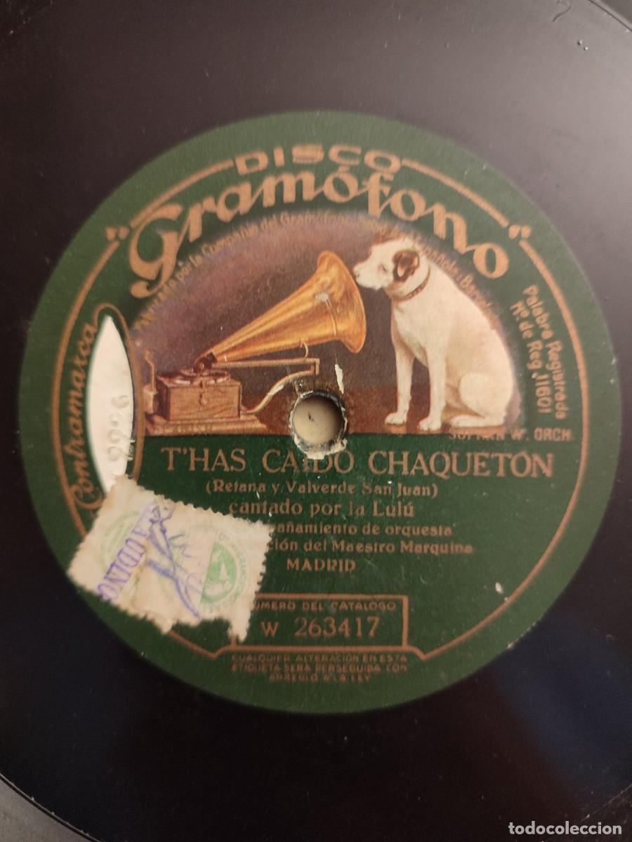 Discos de pizarra: La Lul&uacute;. 78 rpm Couplet. Disco de gram&oacute;fono