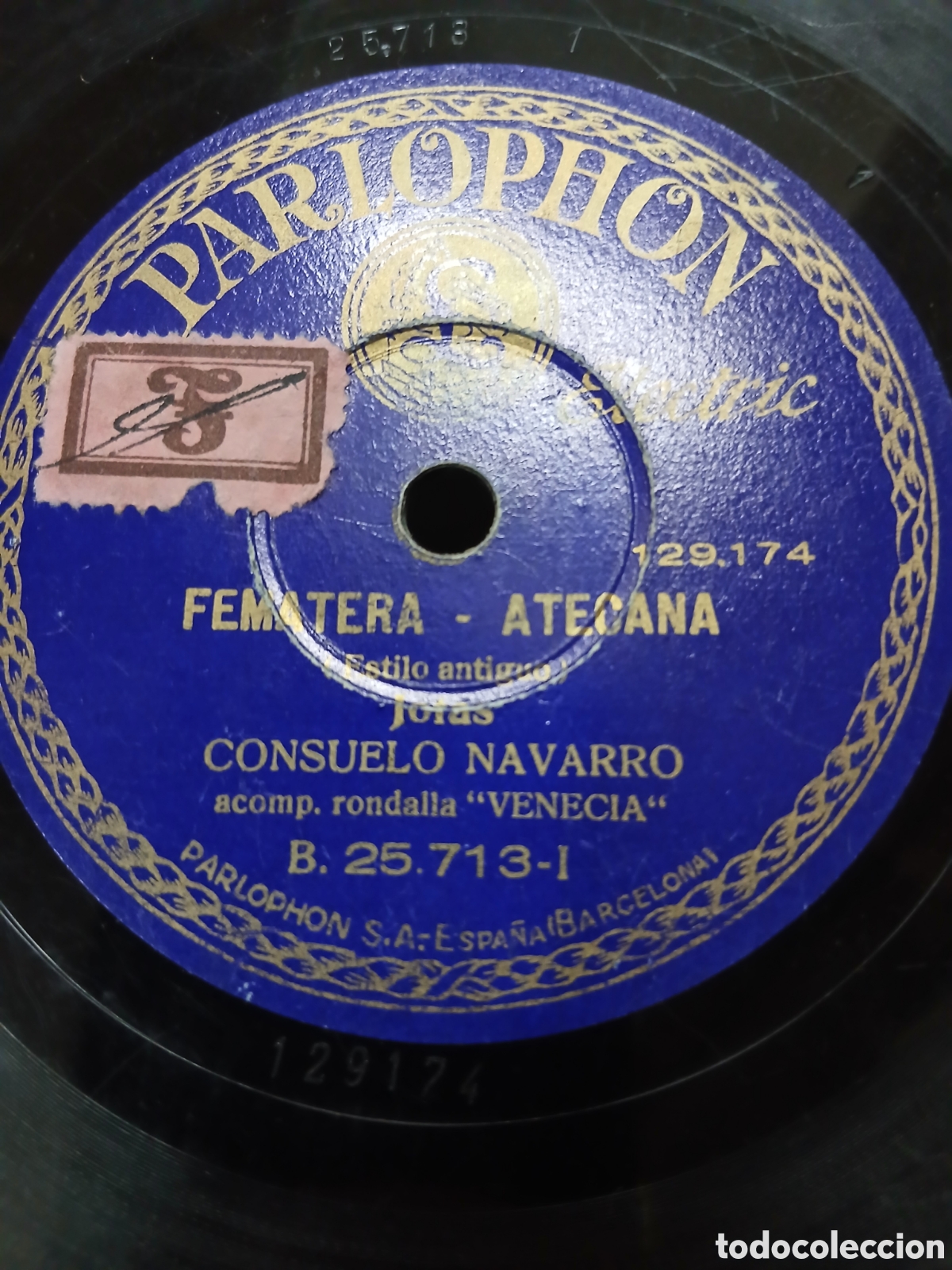 Discos de pizarra: Disco Jotas Consuelo y Cecilio Navarro FEMATERA / LA BATURRICA