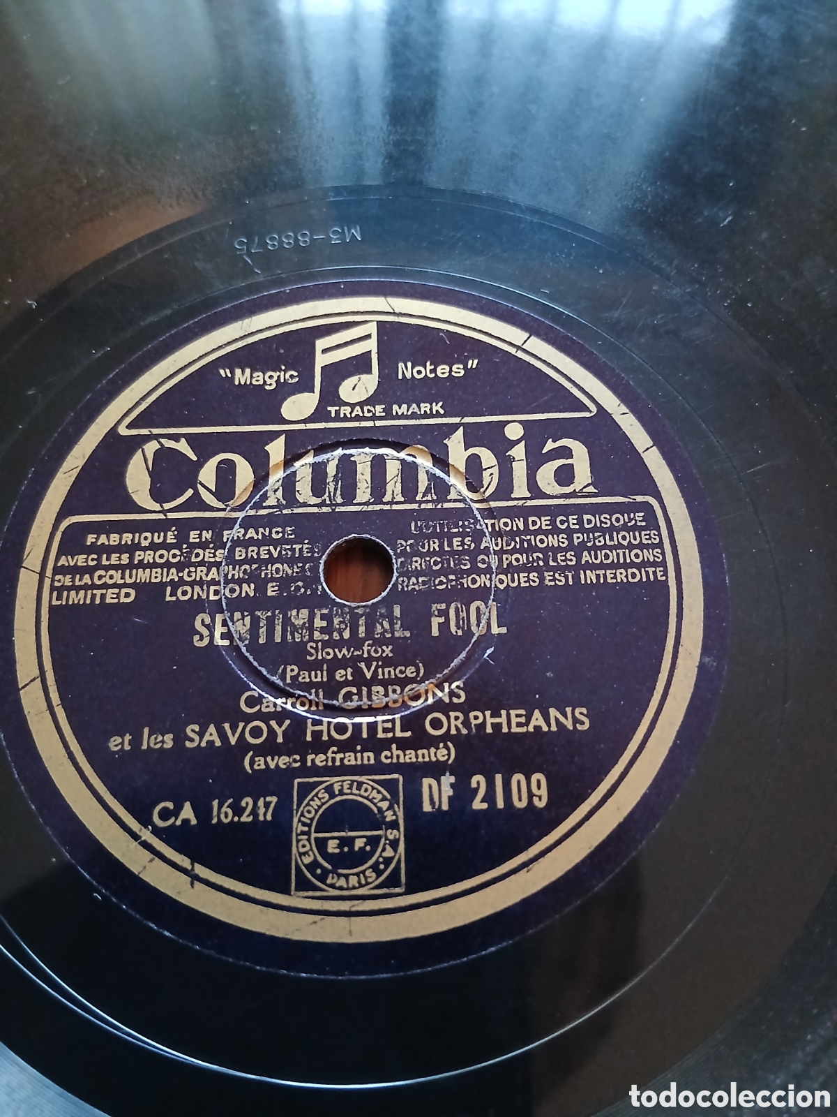 Discos de pizarra: Carroll Gibbons&nbsp;Et Les&nbsp;Savoy Hotel Orpheans&nbsp;&ndash;&nbsp;Sentimental Fool / Goodnight My Love