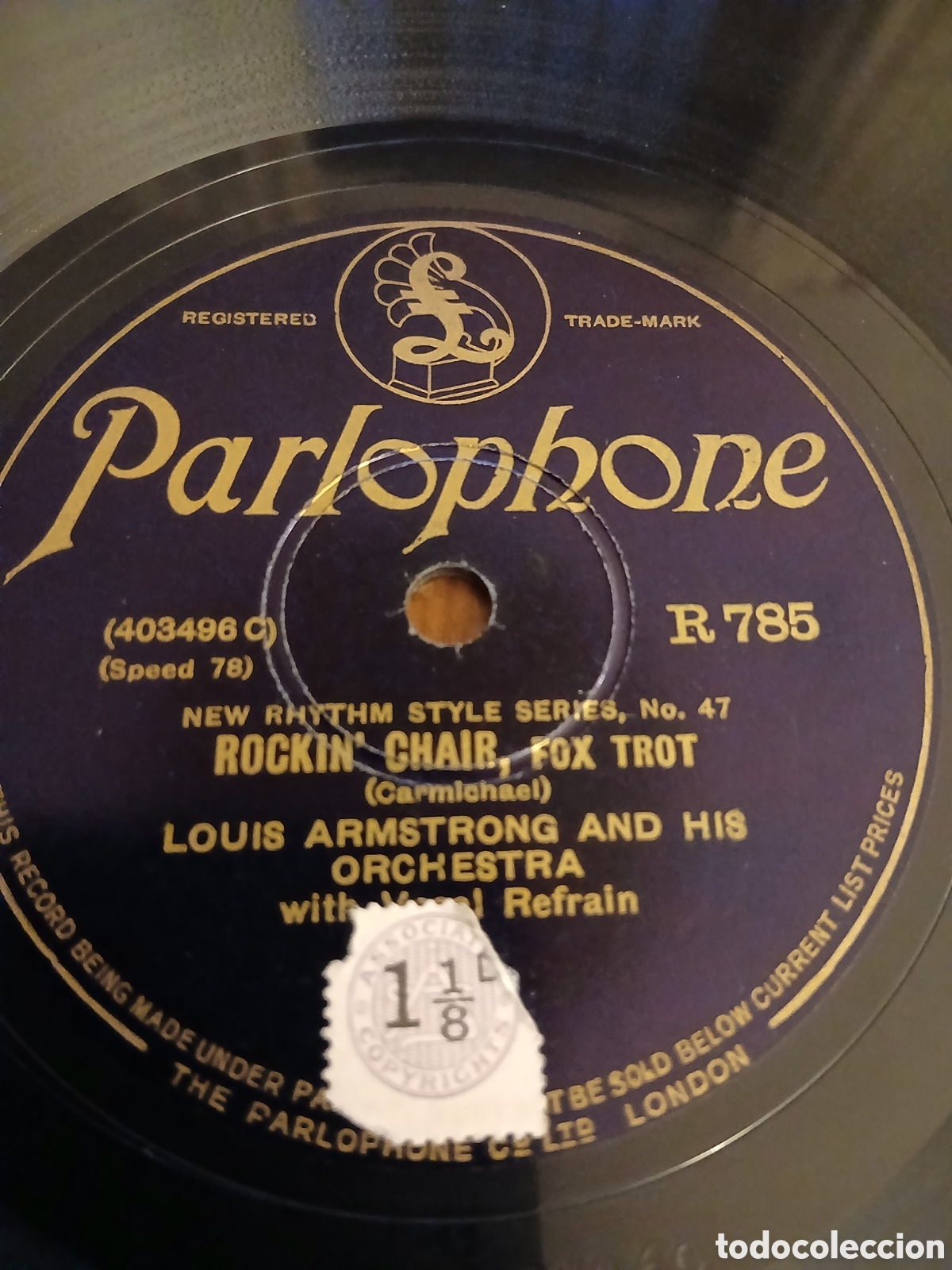 Discos de pizarra: Louis Armstrong And His Orchestra / Cornell And His Orchestra &ndash; Rockin' Chair / Collegiate Love