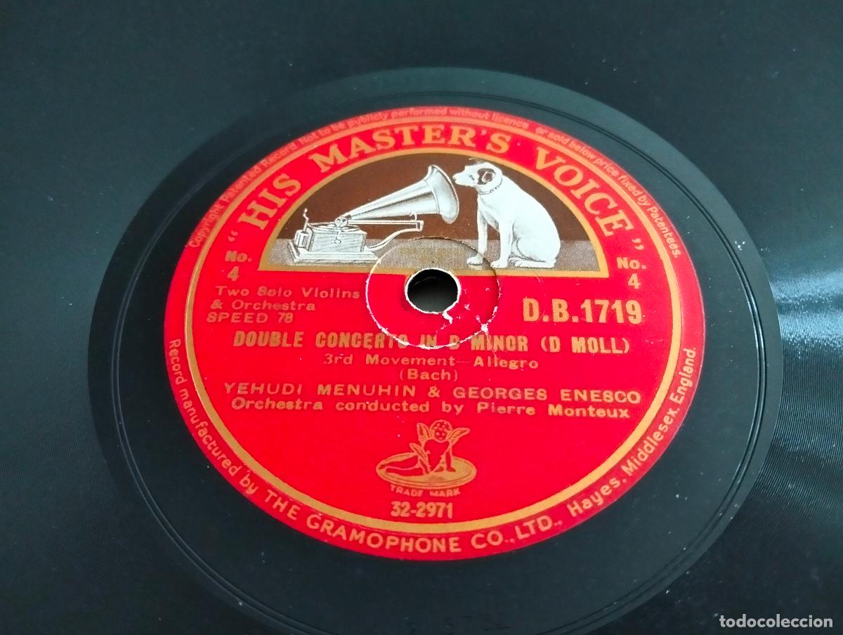 Discos de pizarra: DISCO DE PIZARRA, DOBLE CONCIERTO IN D MINOR, BACH, YEHUDI MENUHIN & GEOTGES ENESCO