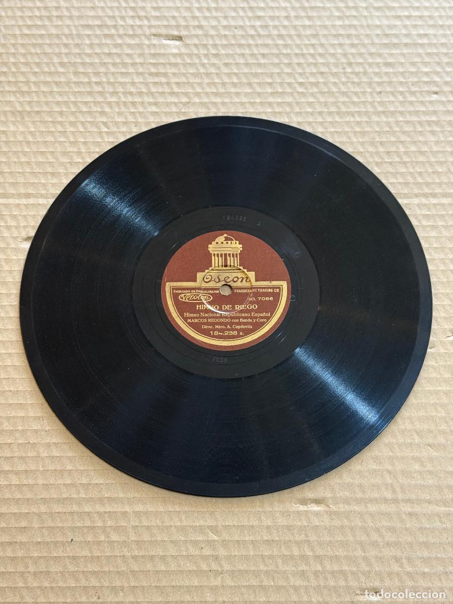 Discos de pizarra: DISCO PIZARRA. HIMNO DE RIEGO. ODEON. HIMNO NACIONAL REPUBLICANO. MARCOS REDONDO. MARSELLESA