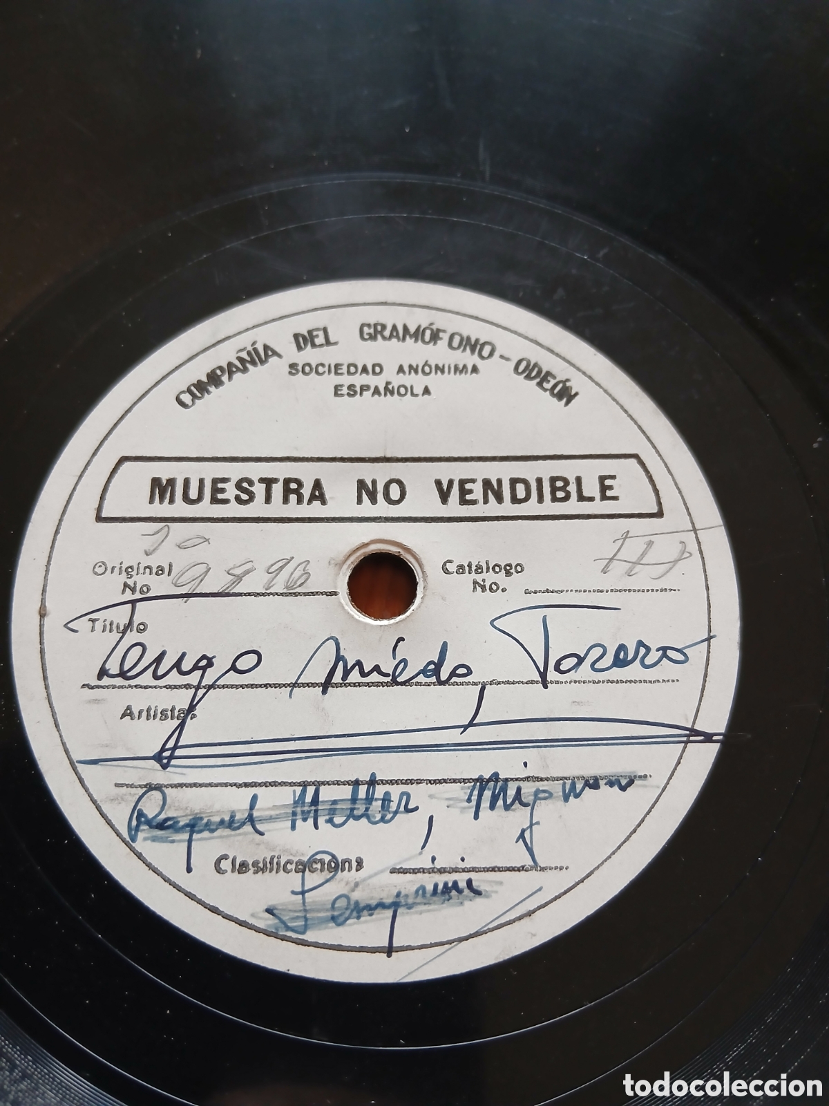Discos de pizarra: Demo / muestra no vendible. Raquel Meller - tengo miedo, torero